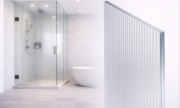Reeded Glass shower door glass sample — AJ Glass LLC Milwaukee, WI