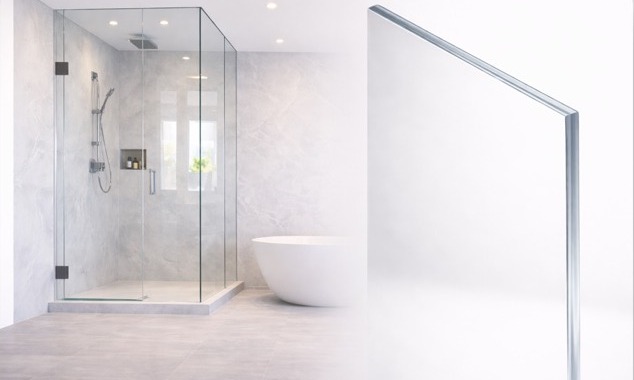 Low-Iron Glass shower door glass sample — AJ Glass LLC Milwaukee, WI