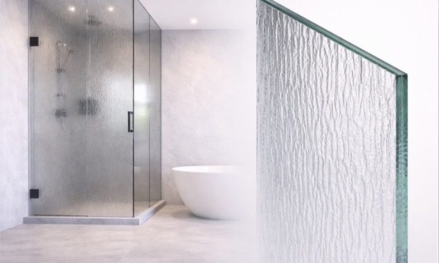 Rain Glass shower door glass sample — AJ Glass LLC Milwaukee, WI