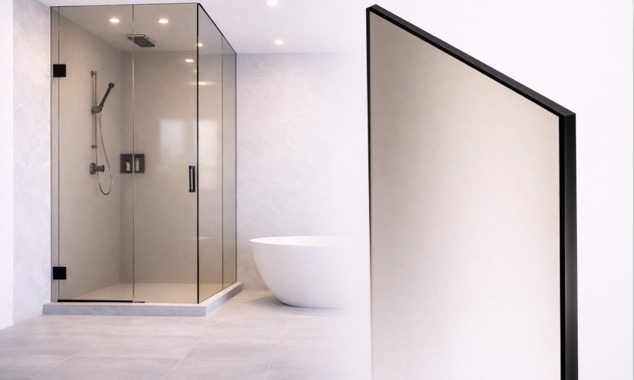 Bronze Glass shower door glass sample — AJ Glass LLC Milwaukee, WI