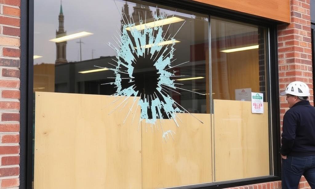 Emergency Board-Up & Replacement — commercial storefront glass service by AJ Glass LLC in Milwaukee, WI